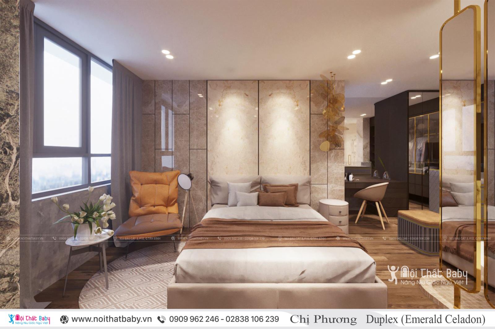 Vẻ đẹp sang trọng trong không gian nội thất Duplex căn hộ Emerald Celadon City 141m2